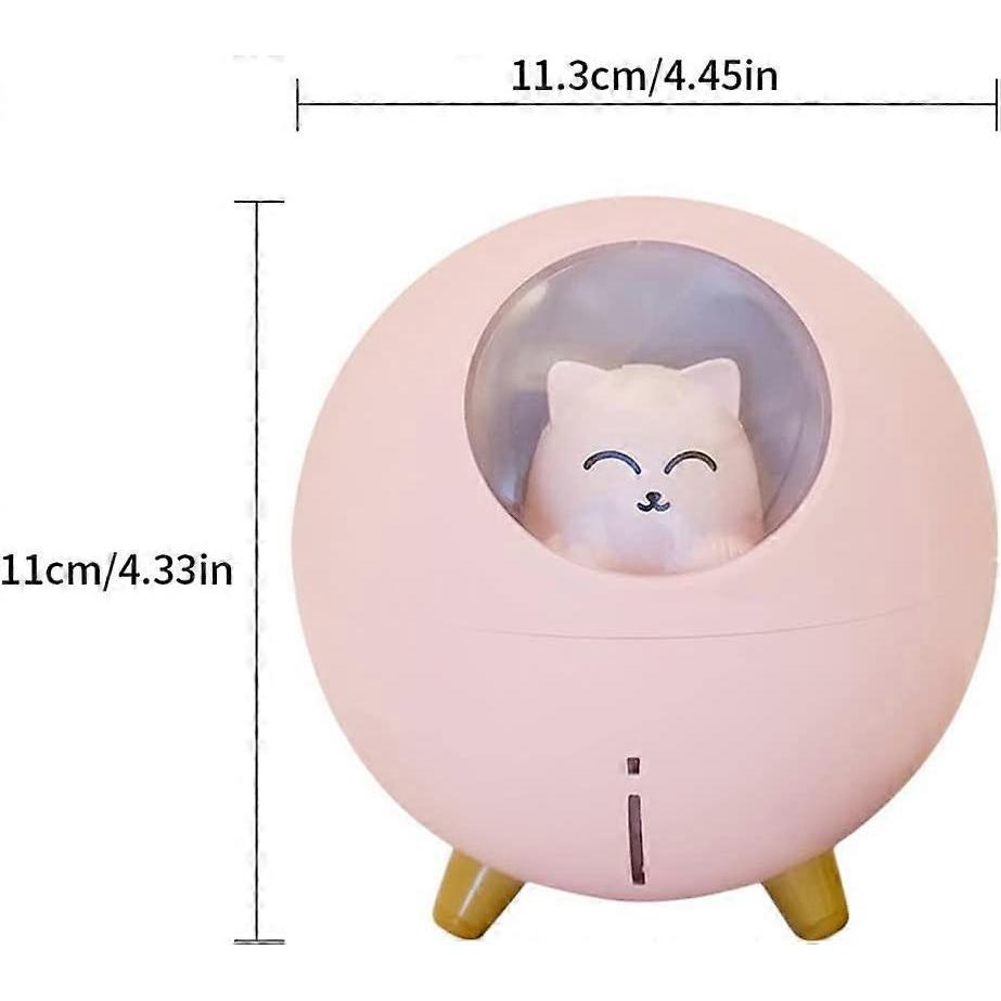 Mini USB Diffuser Humidifier Diffuser Moisturizing Humidifying Cup with Pink LED, Home Humidifier