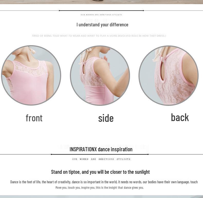 Girls' Sleeveless Cotton Lace Ballet Dance Dress for Summer