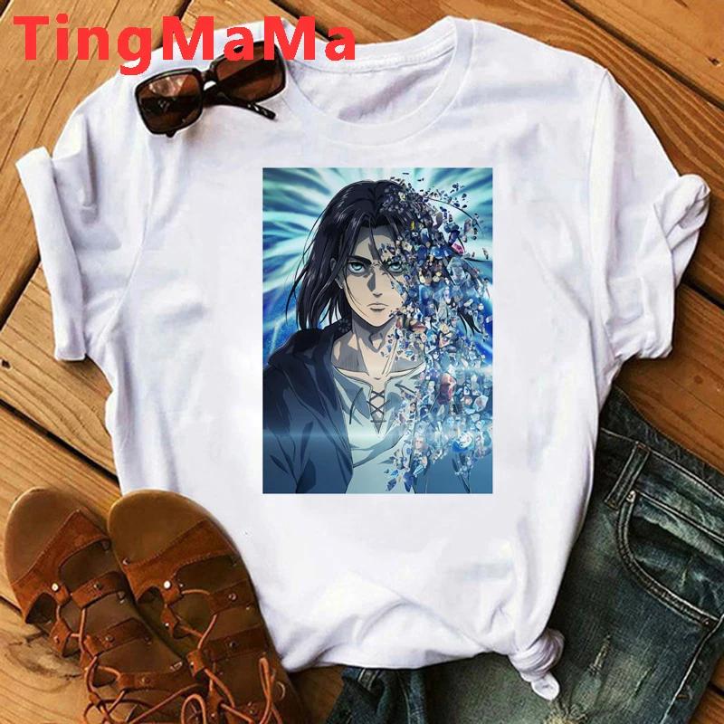 Japanese Anime Attack On Titan T Shirt Unisex Shingeki No Kyojin Eren Yeager T-shirt Cartoon Titans Attack Graphic Tshirt Unisex