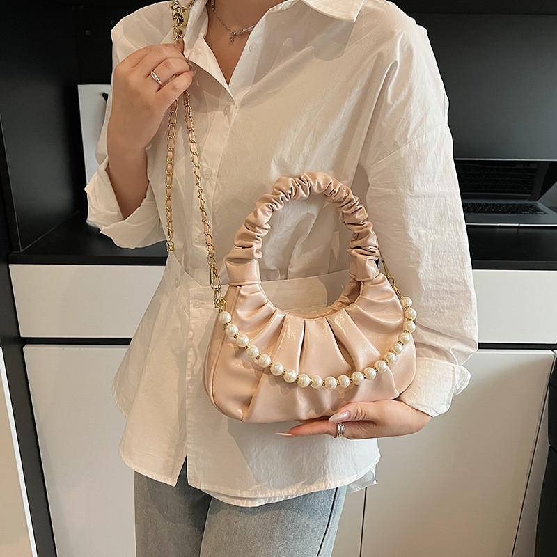 Style Minimalist Pu Handheld Purse With Zipper Closure For Casual Outings