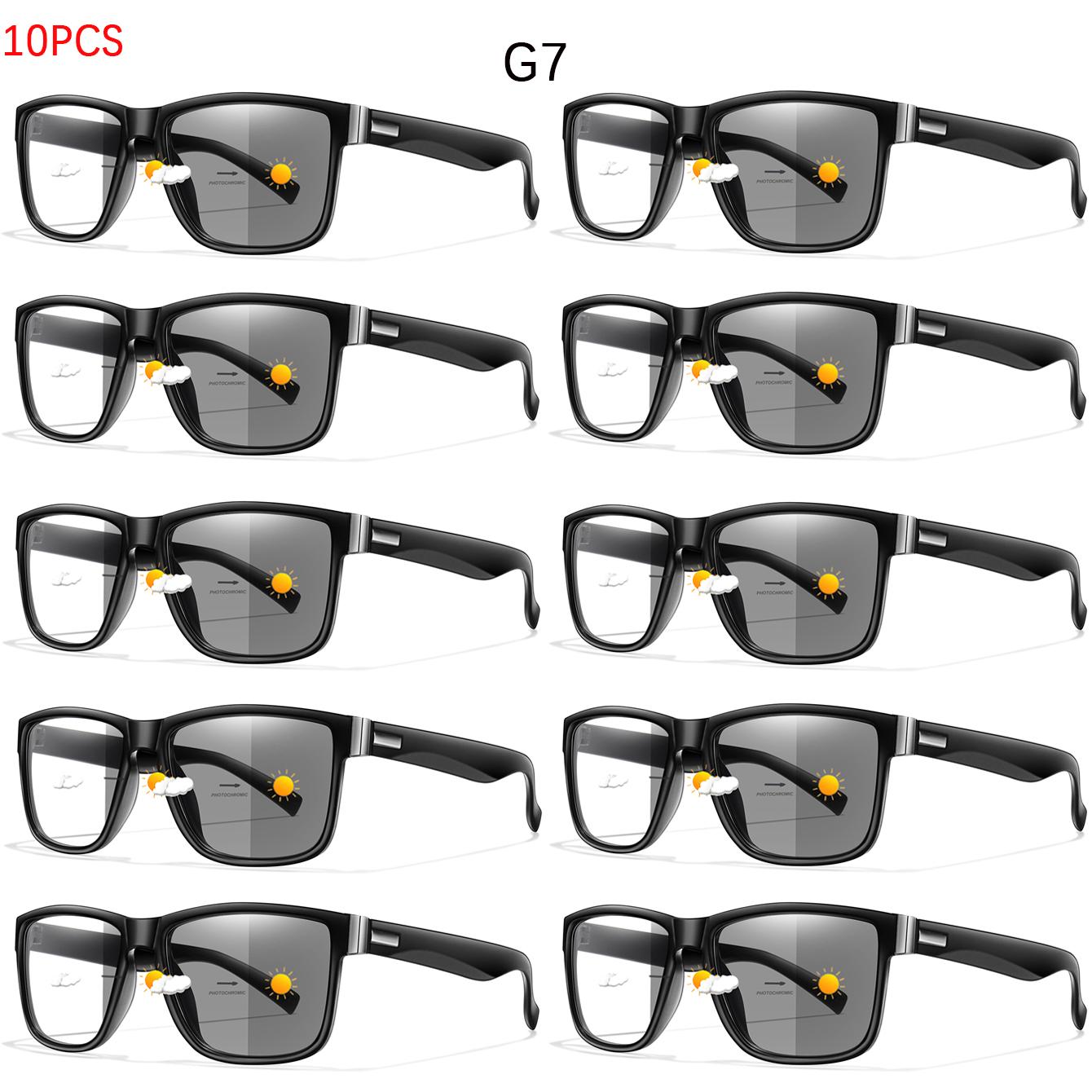 

High Quality 10 Pairs Classic Square Eyewear Frame Photochromic Reading Glasses Presbyopic for Surfing Internet Reading Magazines Ideal Gifts 2.5