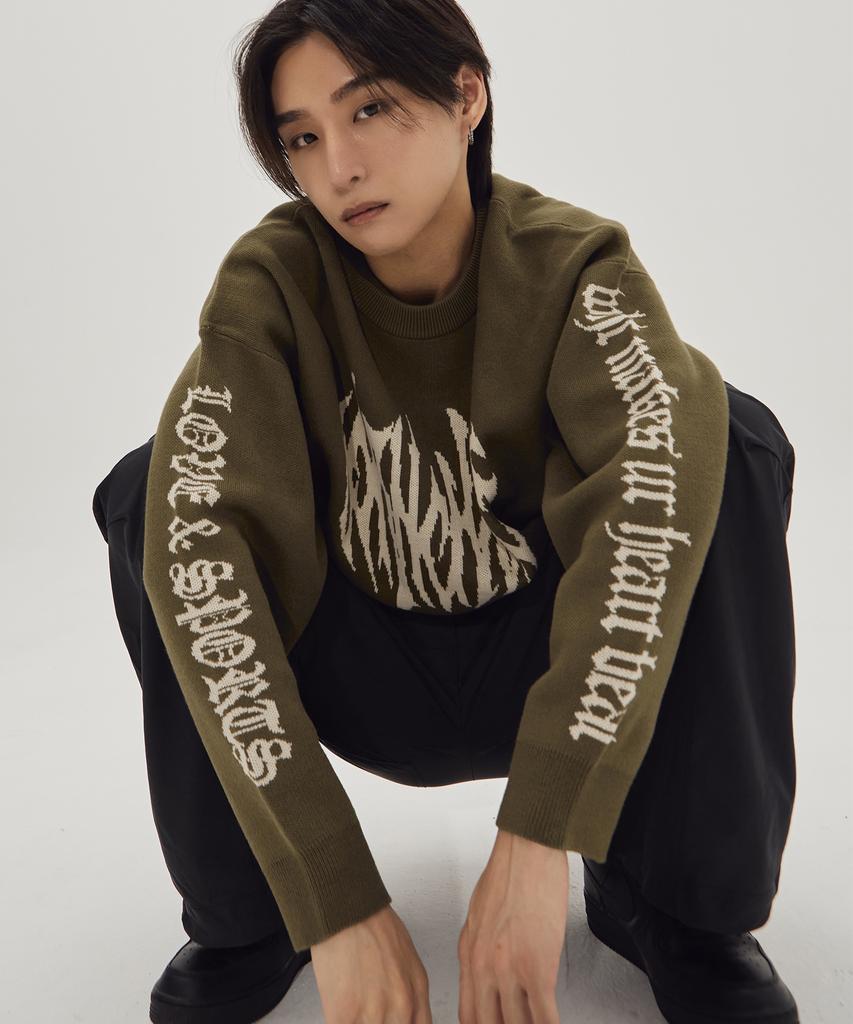 BORN CHAMPS Heart Tribal Logo Knit B23Ft16Kh