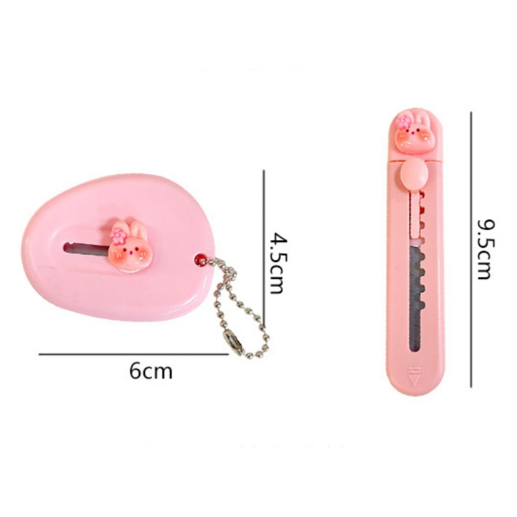 Cute Cartoon Bunny Art Utility Knife Mini Pocket Box Knife Paper Cutter Craft Wrapping Refillable Blade Stationery Cutter