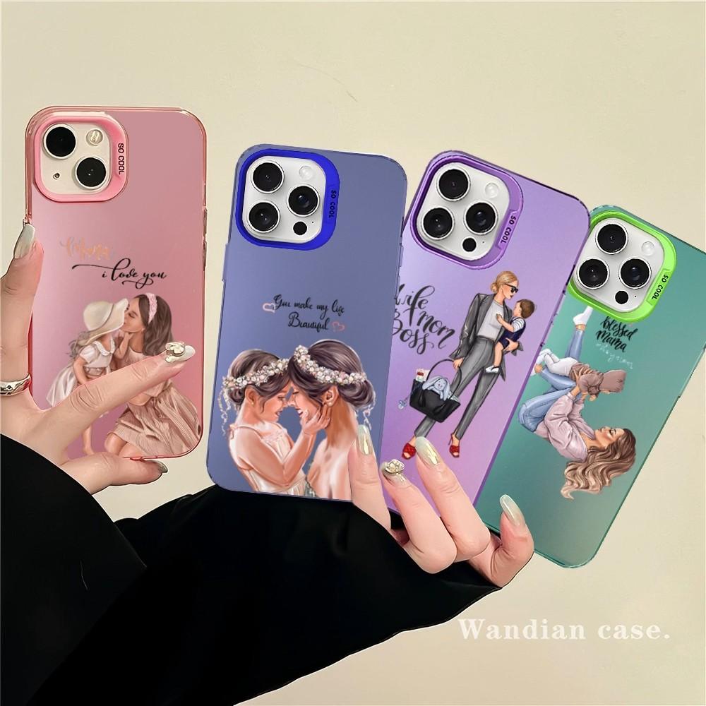 Super Dad Mom Baby Girl Phone Case For iPhone 16 15 14 13 12 11 Pro Max X XR XSMAX 8 7 Plus Matte Shockproof Back Cover