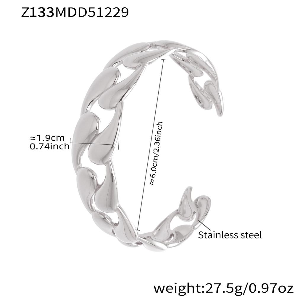 18K Gold-Plated Stainless Steel Round Pendant Bracelet with Zircon Inlay for Women - Popular European & American Style