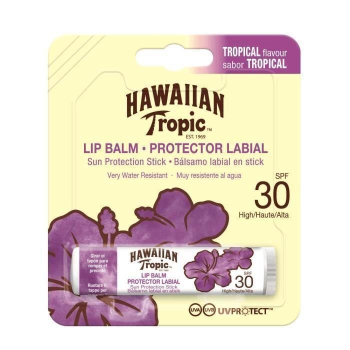 Baume pour les lèvres - HAWAIIAN TROPIC - Sun Protection - SPF 30 - 4 g - Résistant à l'eau