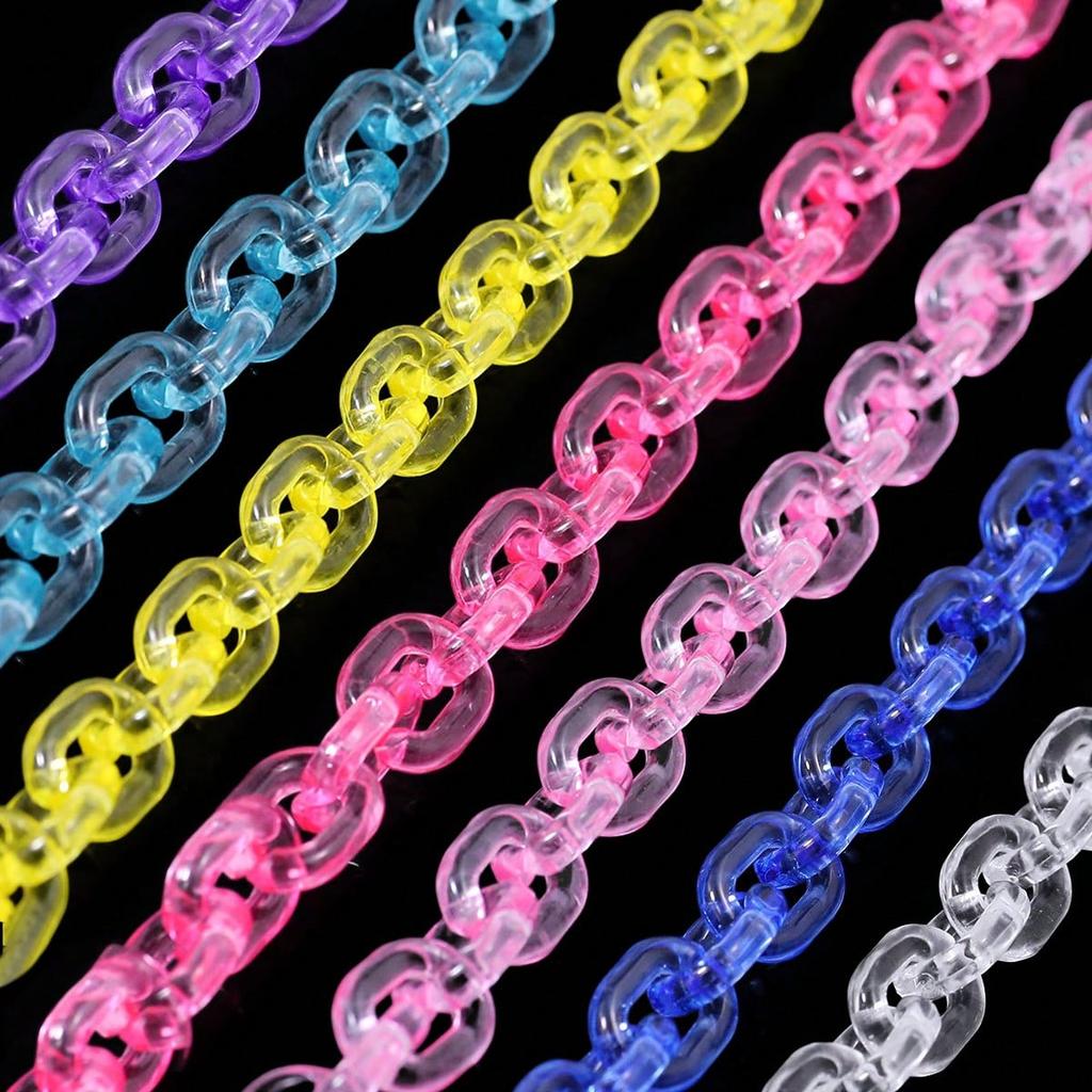 50pcs Transparent U-Shaped Chain, Acrylic Beads, DIY Jewelry Making Materials For Bracelets, Car Ornaments, Phone Straps