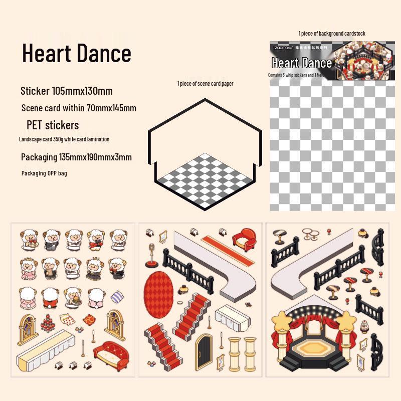 Zaomo 3D Landskapsklistermärke: Little World Series - Kreativt DIY-scenkollagepaket