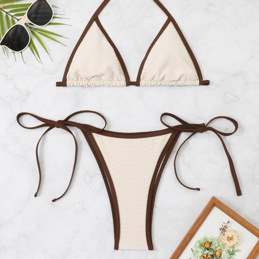 2025 Sexy Lace-up Bikini: European & American Women's Two-piece Swimsuit Set