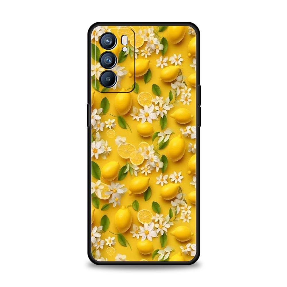 Summer Fresh Fruit Lemon Print Phone Case For Oppo Reno 13 12 11 10 7 F Find X5 X6 A98 A80 A79 A78 A57 A54 A31 A17 Pro Soft TPU