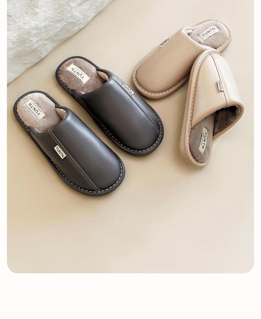 Wolken Wasserdichte Rutschfeste Baumwollpantoffeln - Weiche Sohle Indoor Warm PU-Leder für Paare, Männer & Frauen - Perfekt für Herbst & Winter