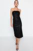 Women's Style Dress Black Fringed Sequin Elegant Evening Dress