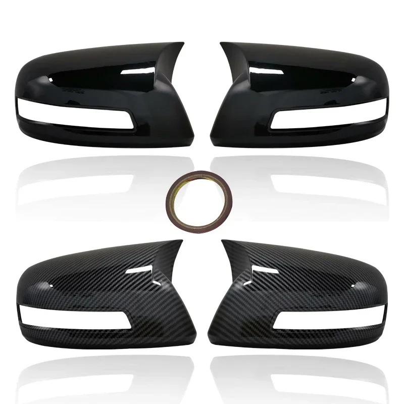 Horn-Shaped Glossy Black Rearview Mirror Covers for 2012-2015 Honda Civic 9th Gen - Adhesive Mod