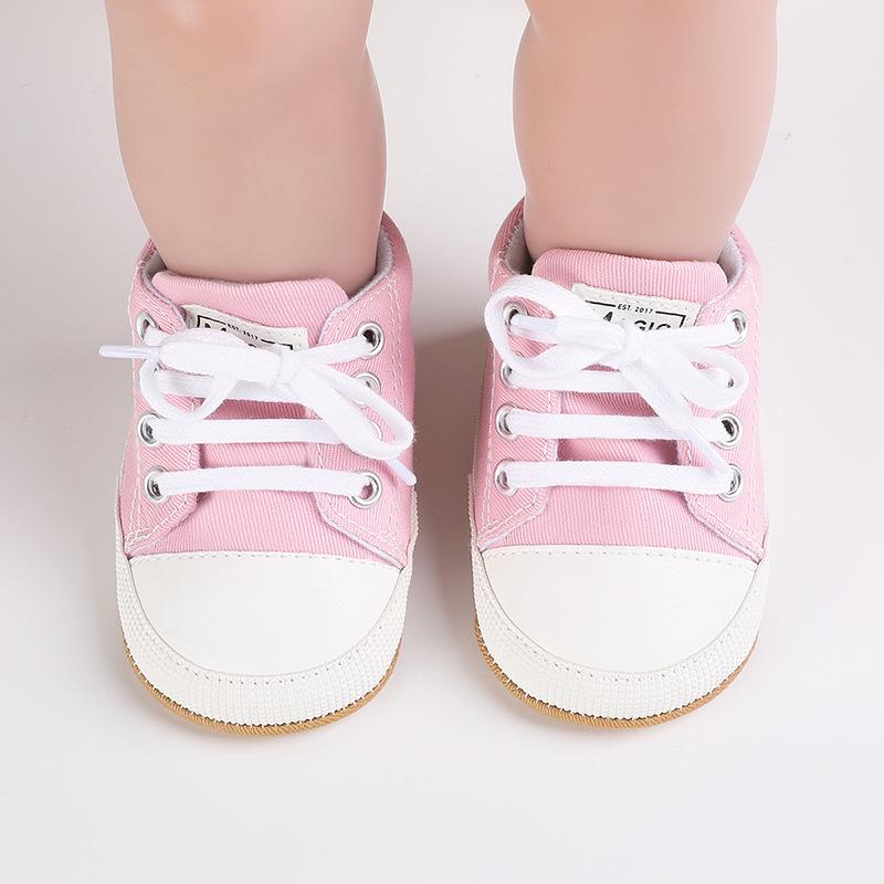 Canvas-Schuhe für Neugeborene: Gummi-Innensohle, Vor dem Laufen, 0-1 Jahr