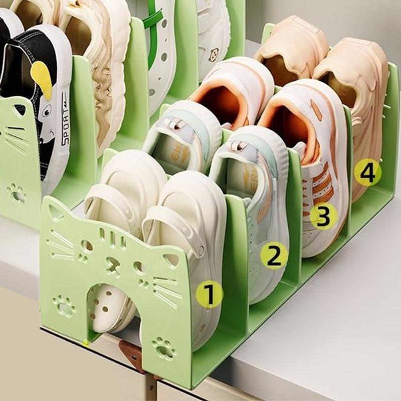 Kitten Shoe Storage Rack Shoe Rack Acrylic Box Entry-Level Simple Shoe Cabinet Partition Shoe Box Large Capacity Space Saving