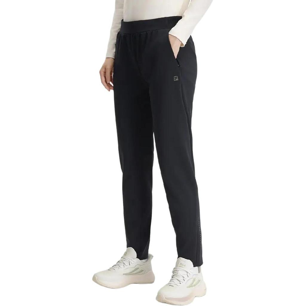 FILA A.P. Series High Elastic Comfortable Soft Pocket Knit Sports Pants Women bottoms Black A11W441609F-BK