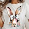 Ladies' Cute Rabbit Pattern Trendy Printed Summer T-Shirt Clothing Casual Versatile Short Sleeve O-Neck Regular Fashion T-Shirt
