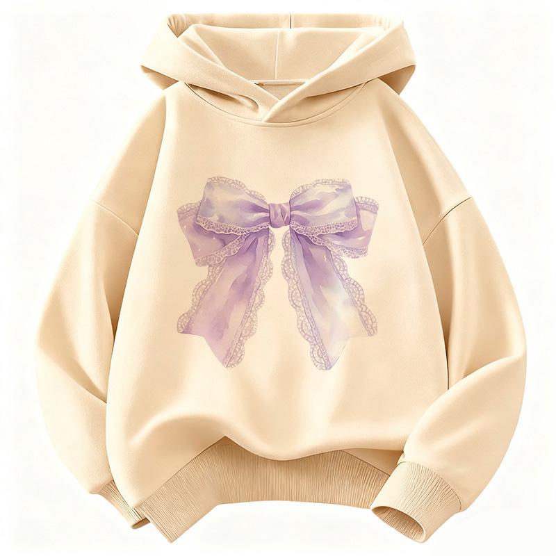 Harajuku Blue Bow Heart Funny Hoodie Kids Children's Sweatshirt Hoody for Boys Girls Casual Hoodies Hip Hop Clothes