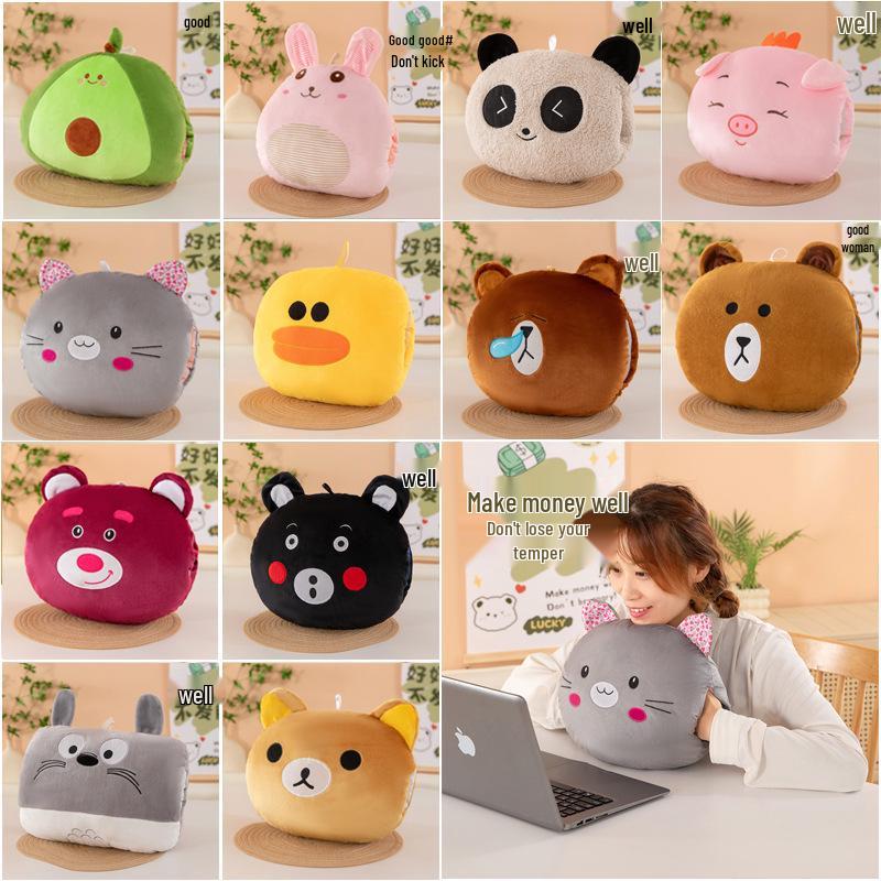 Cartoon Winter Hand Warmer Plush Pillow with Logo Customization
