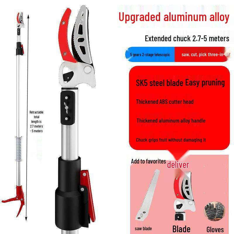 Stainless Steel High Branch Locust Flower Pruners with Extended Pole