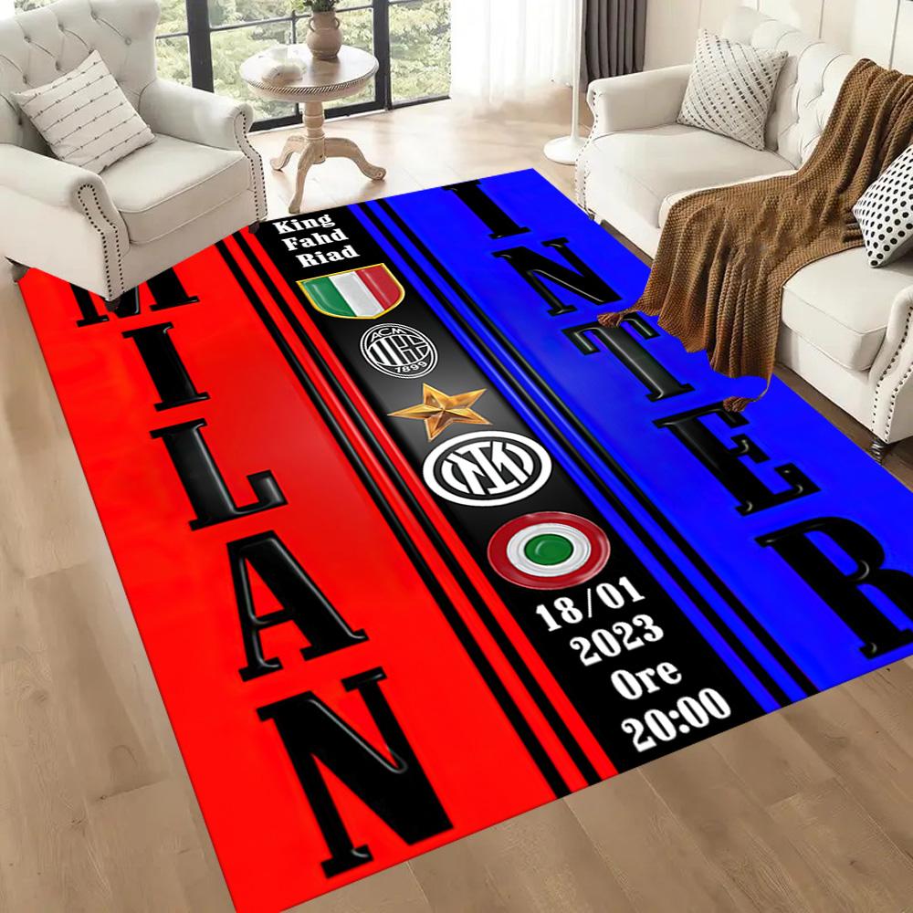 Inter Milan Area Rug Design For Game Room Dining Room Balcony Living Rooms Antislip Rug Office Home Decor Perfect Gift For Womenmen