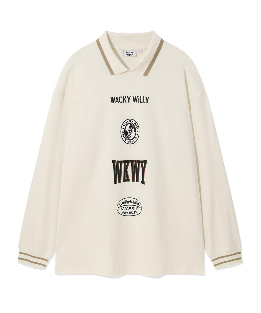 WACKY WILLY Collar Point Long Sleeve Cream