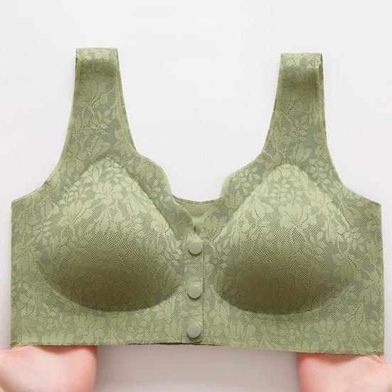 Výstřih do V Široká ramenní ramínka Dámská Podprsenka ve tvaru U Zadní část Přední Zapínání Polstrovaná Podprsenka středního věku Mateřská Krajka Prošívání