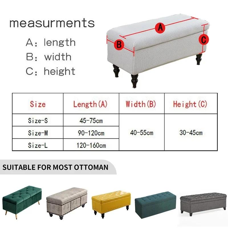 Geometric Storage Ottoman Cover Stretch FootStool Cover Folding Chair Slipcovers for Living Room Furniture Protector