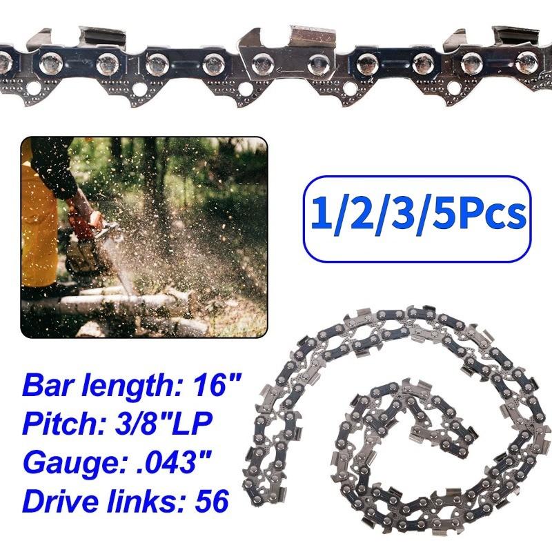 16 Inch Chainsaw Chain 3/8" LP Saw Chains 56 Drive Link Electric Saw Replacement Chainsaw Saw Chain 0.043" Chain gauge