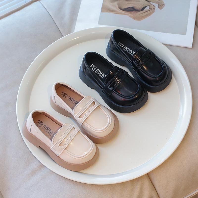 Children Performance Shoes Fashion Girls Leather Shoes for Party Wedding Slip-on Simple Kids Loafers All Match Spring Autumn
