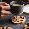 Lotuses Root Slices Cup Pad Wooden Lotuses Trivet With Heat Insulation For Coffee Cups And Home Decoration
