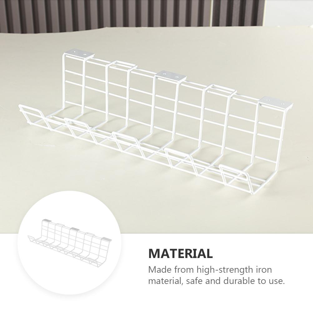 Wire Basket Shelf Under Table Storage Rack Wire Desk Hide Cords Under Management Under Management Tray Cord Organizer Rack Wire