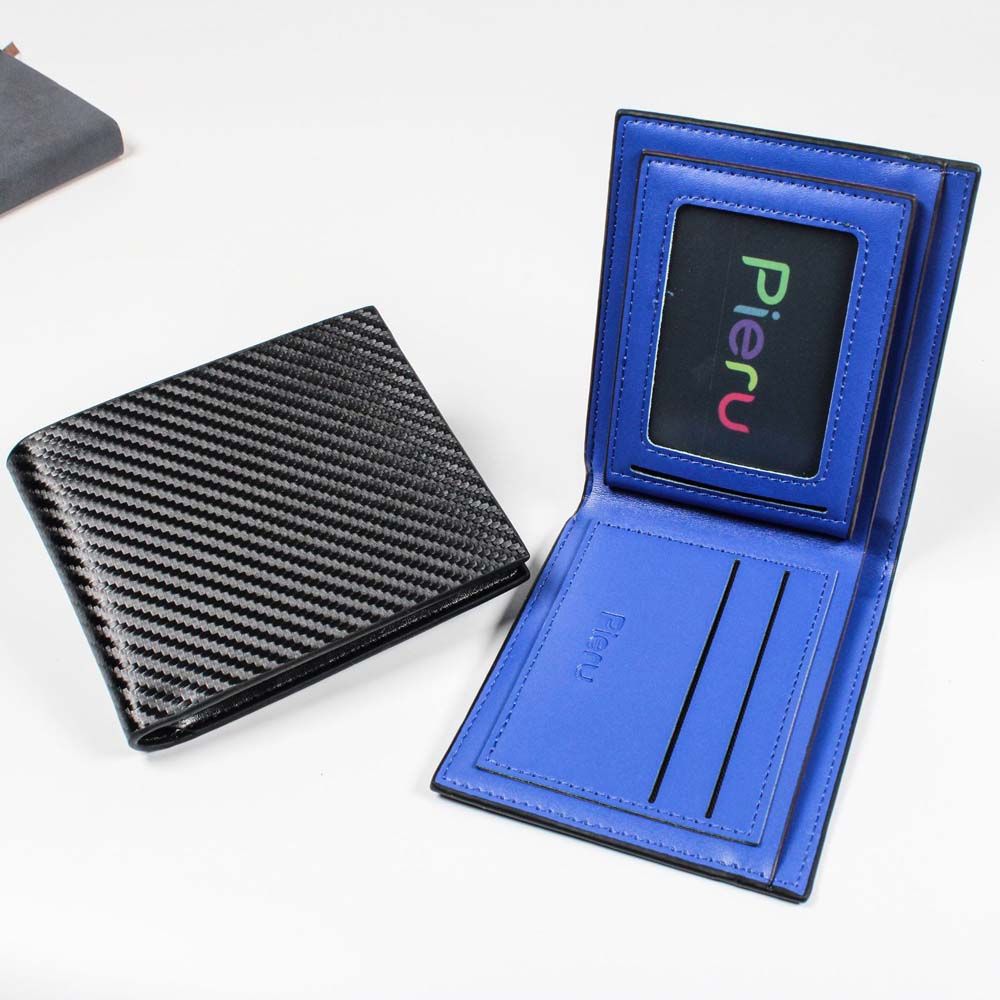 

Large Capacity Money clips Short Men s Wallet Coin Purse Carbon Fiber Wallets ID Credit Card Holder синий