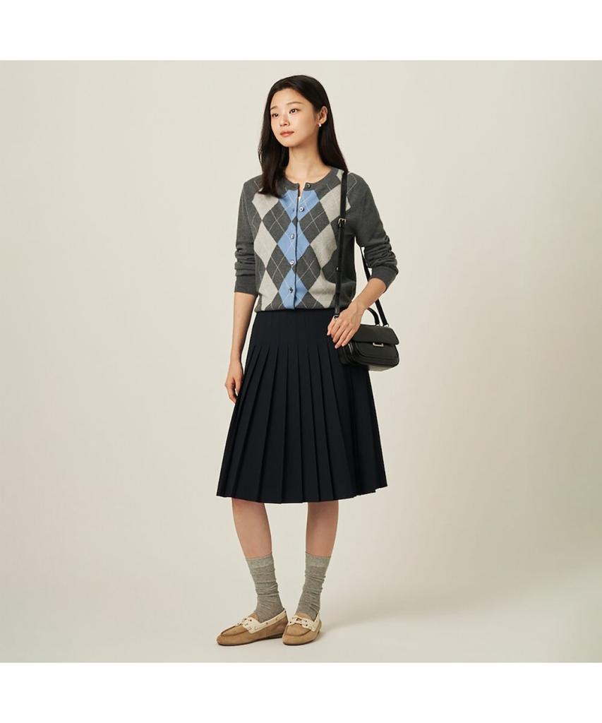 Binpolleidiseu Pleated Skirt Navy (Bf5927C51R)