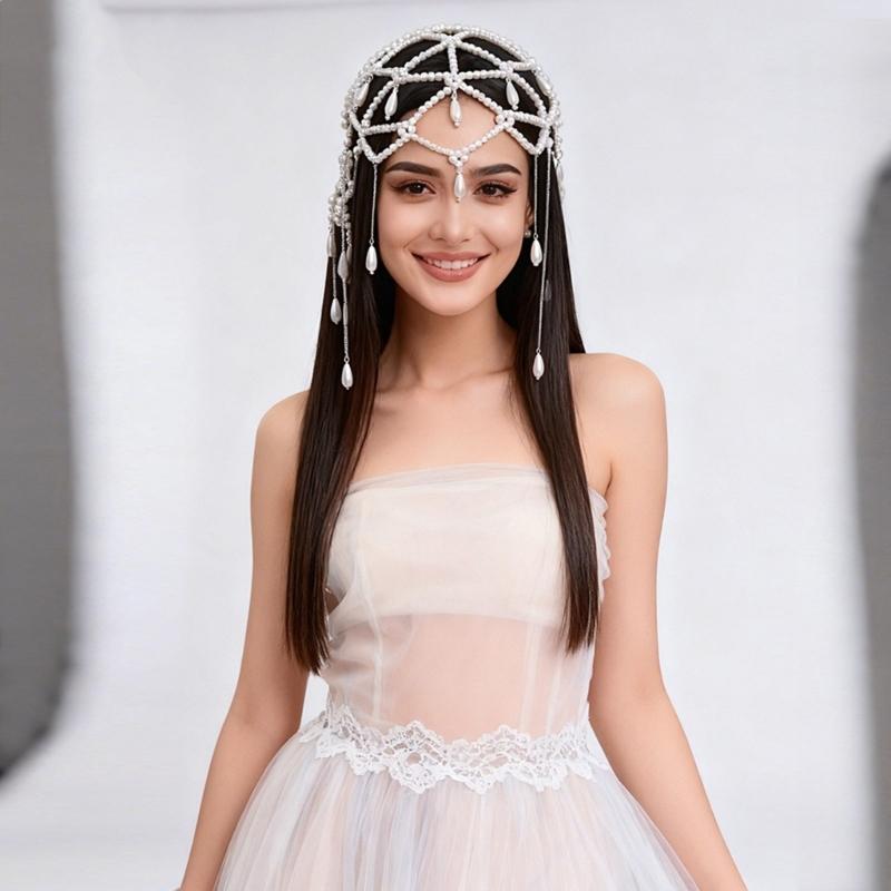 Fashion Pearls Tassels Hair Accessory with Comfortable Wear Suitable for Long Hours Wear in Office and Social Settings