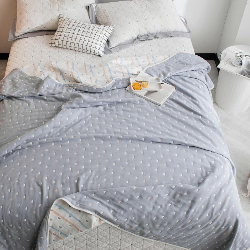 The New Cotton Six-layer Gauze Towel Quilt Is A Single Double Air Conditioning Blanket, A Cotton Sofa Towel, A Four-season Lunch Break Blanket