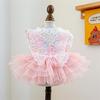 Dog Tulle Dresses Cats Princess Dress Pet Costume Dress with Embroidery Butterfly Wedding Cats Formal Event Photo Outfit