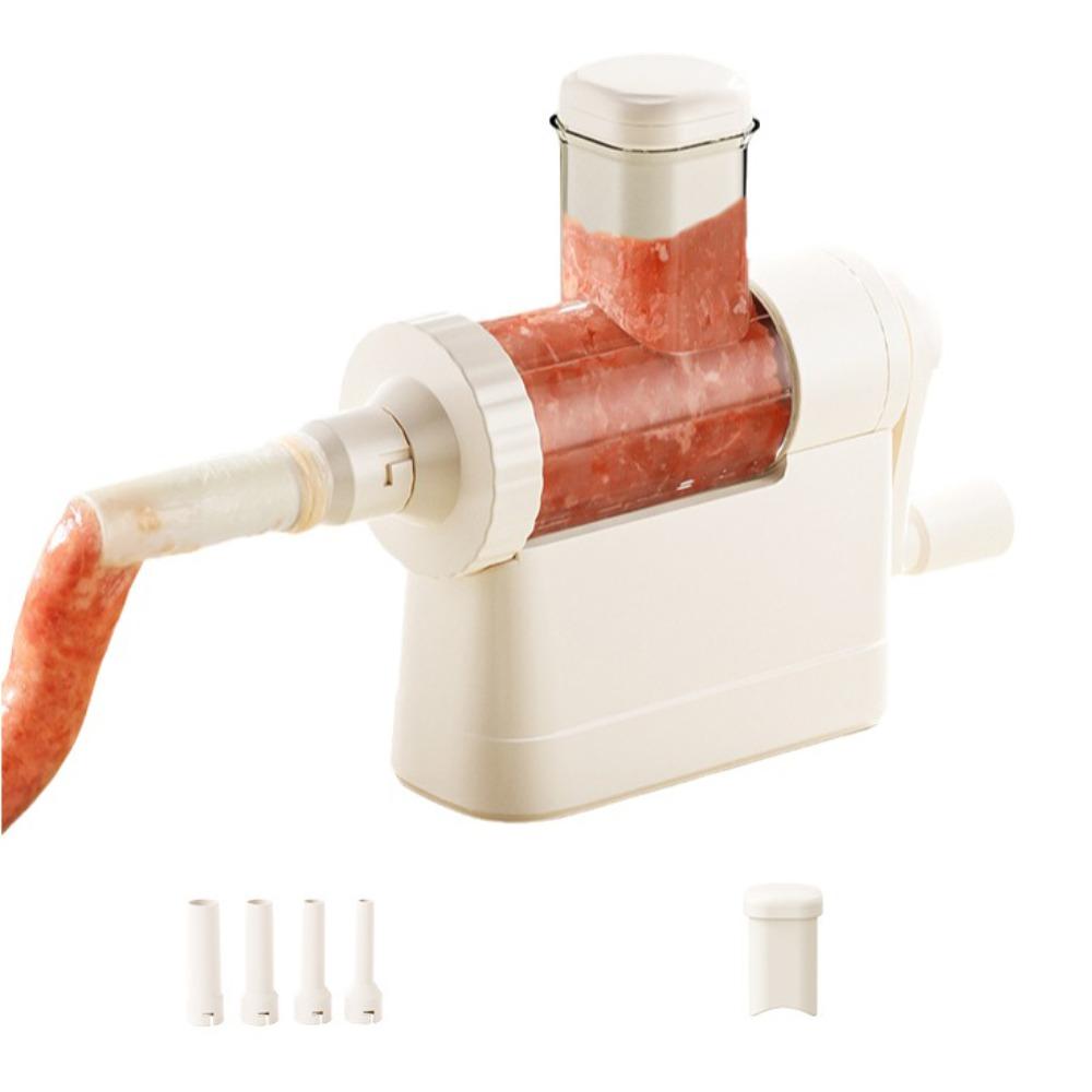 

Fast Filling Manual Sausage Stuffer with 4 Filling Nozzles Sausage Making Tool Food Preparation білий