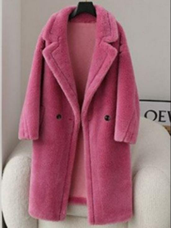 Haining Shearling Fleece Teddy Bear Lambskin Coat