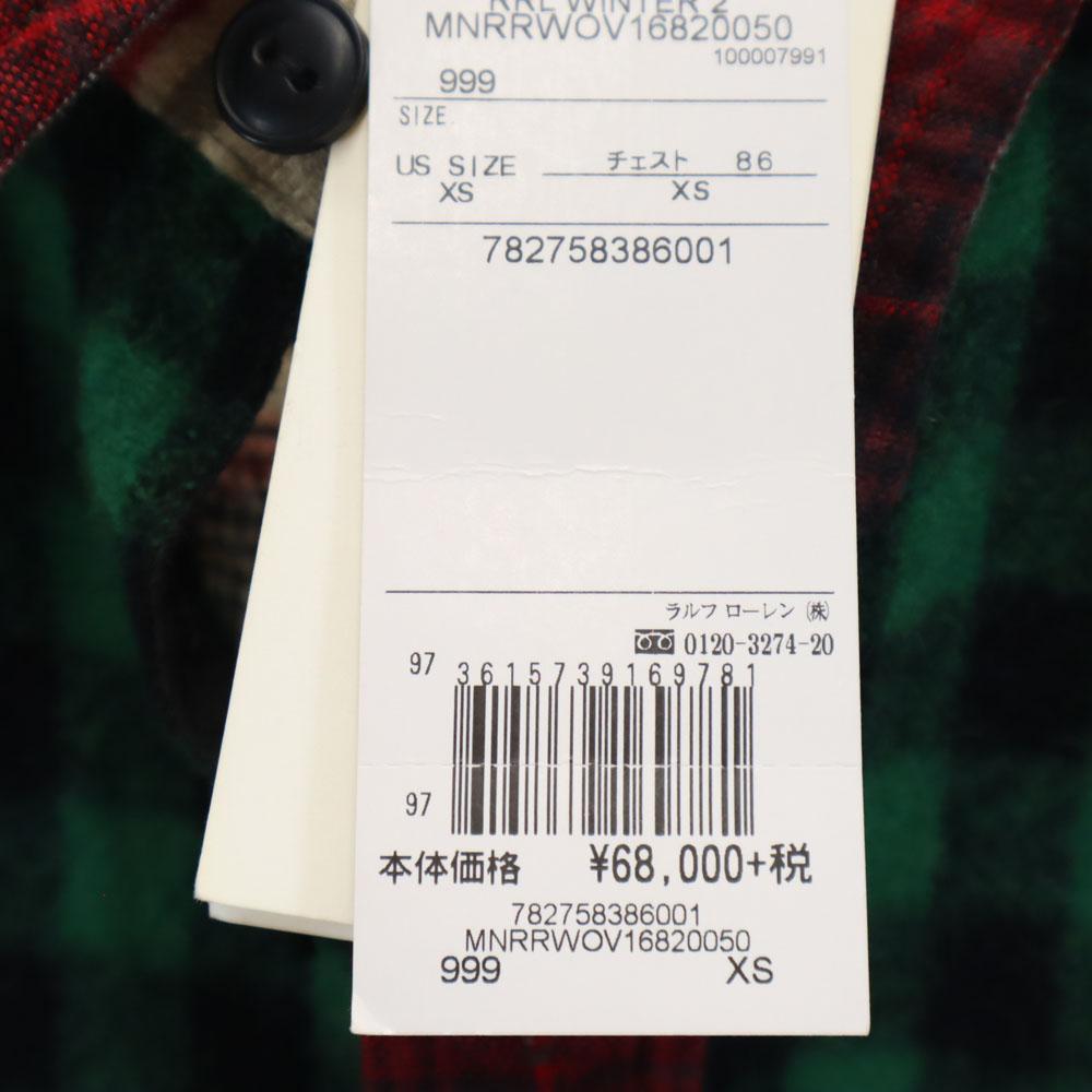 RRL Unused wool blend Check Pattern Patchwork Long sleeve shirt Men's Used