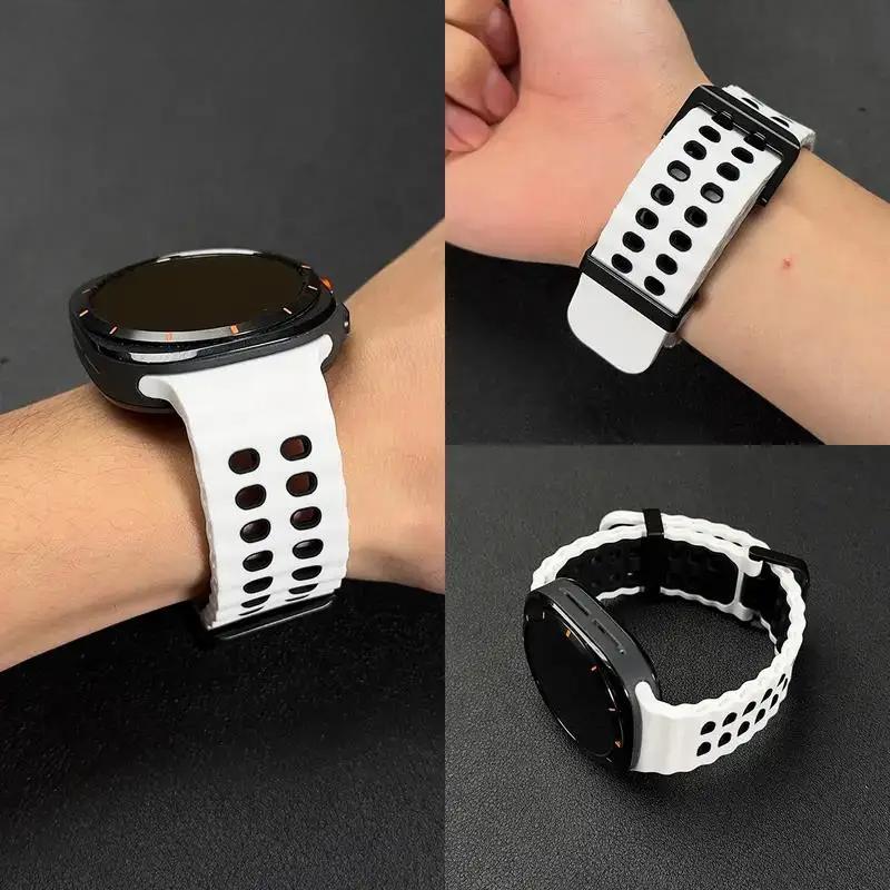 Original Straps For Samsung Galaxy Watch Ultra 47mm Accessories Marine Sport silicone Bracelet correa Galaxy Watch 7 ultra Band