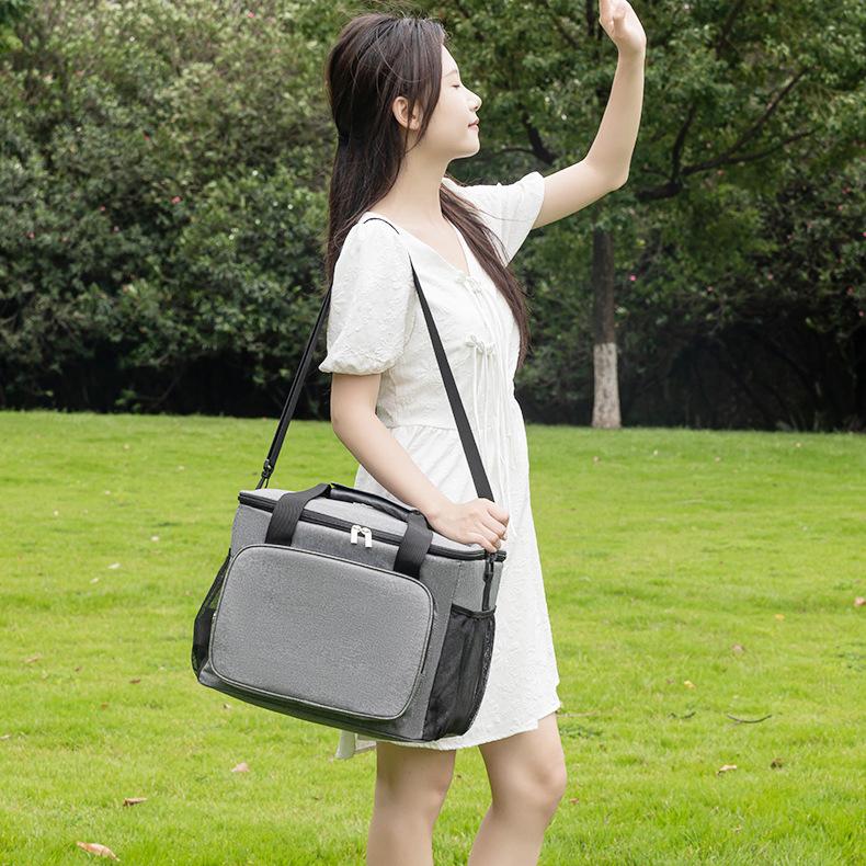 Large Insulated Cooler Bag, Waterproof Thermal Lunch Tote with Thick Aluminum Foil for Picnic & Car