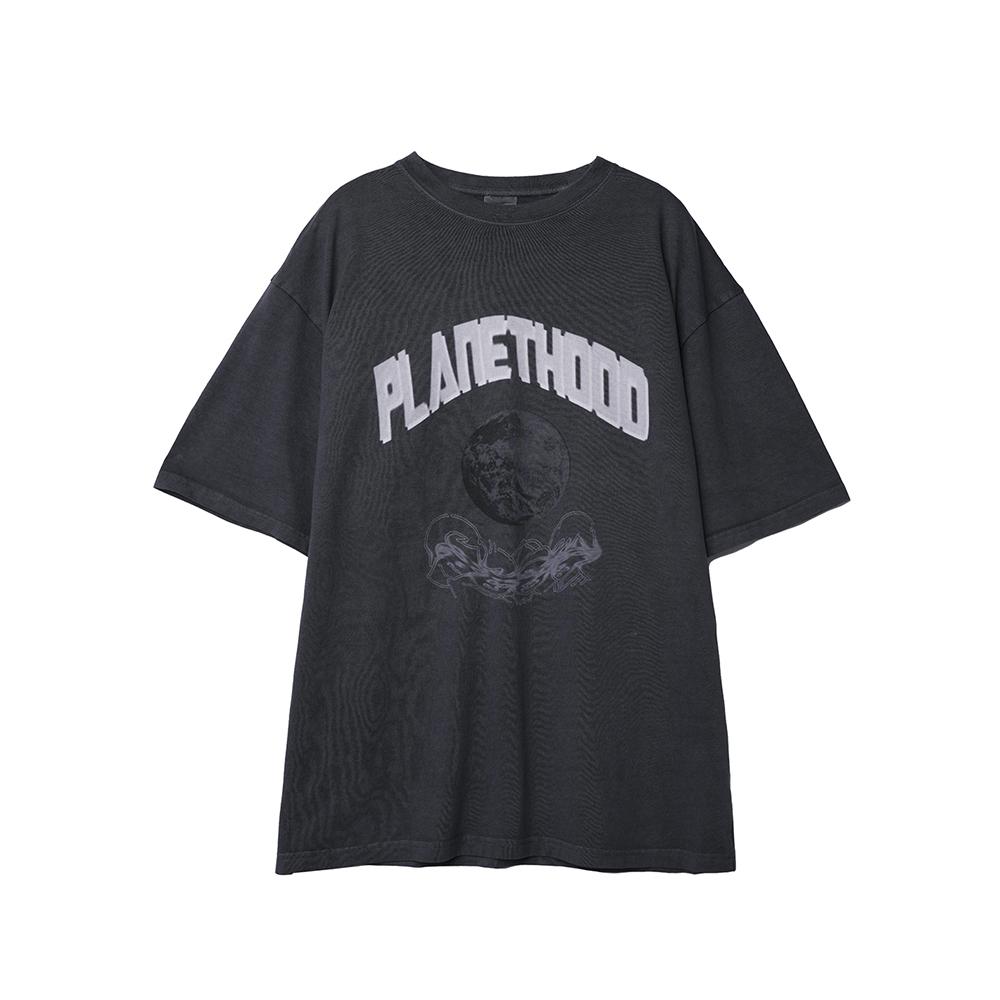 NONFLOOR Distressed Planet T-Shirt Washed Charcoal