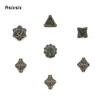 7 Pcs GreenTree Stump Root Metal Dice Solid Metal Polyhedral Dice Set Suitable for Role-Playing RPG  Board Game Card Game