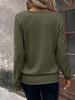 2024 European and American Solid Color Square Neck Two-Piece Look Loose Long Sleeve Casual Women's Wear for Autumn and Winter