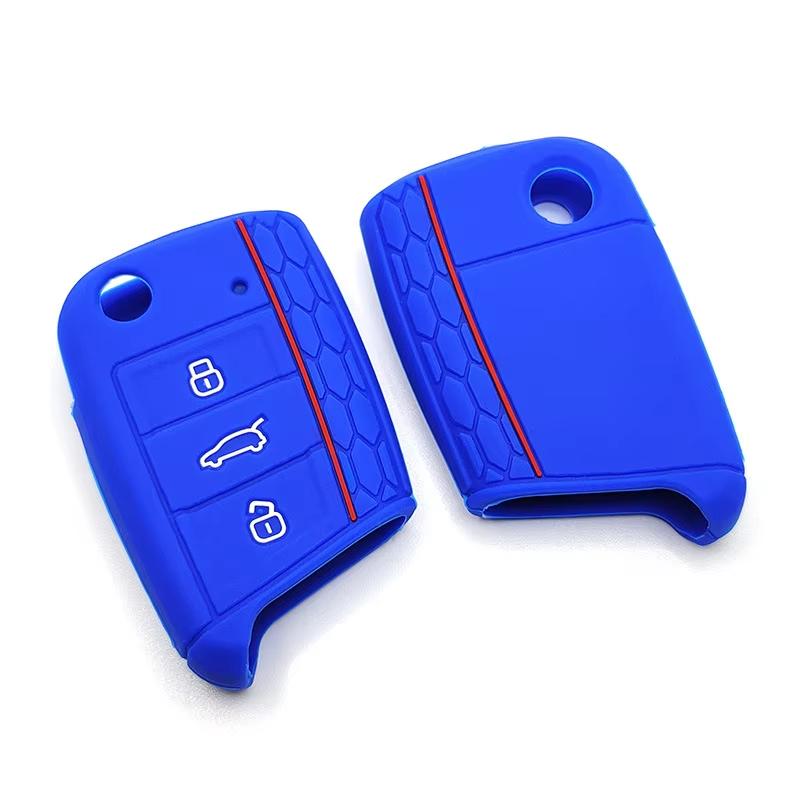 Car Key Cover Case Silicone Shell For VW Golf 7 MK7 VII Tiguan Polo Skoda Octavia A7 Kodiaq Seat Ateca Leon