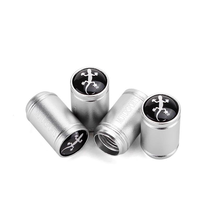 Aluminiumlegierung Gecko Auto Reifenventil Kappen, Neutrales Glückssymbol Dekorative Reifenluftventil Kappen Auto Zubehör