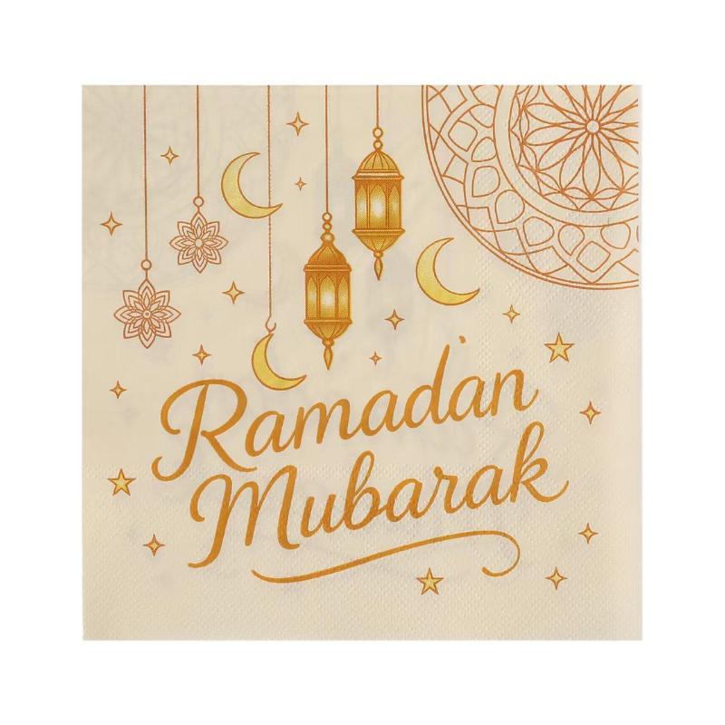 20PCS Colorful Moon-Patterned Napkins Perfect For Restaurants Kitchens Weddings Birthdays Ramadan Gatherings Lively Tableware+