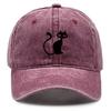 Casual Snapback Caps Cute Black Cat Hat For Man Adjustable Buckle Distressed Adjustable Sun Hat Perfect For Camping