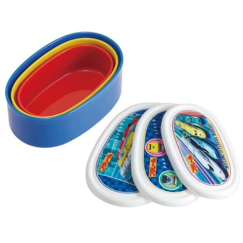 Skater Antibacterial Lunch Box Storage Containers, Set of 3, Plarail 22 Boys, Made in Japan, SRS3SAG-A